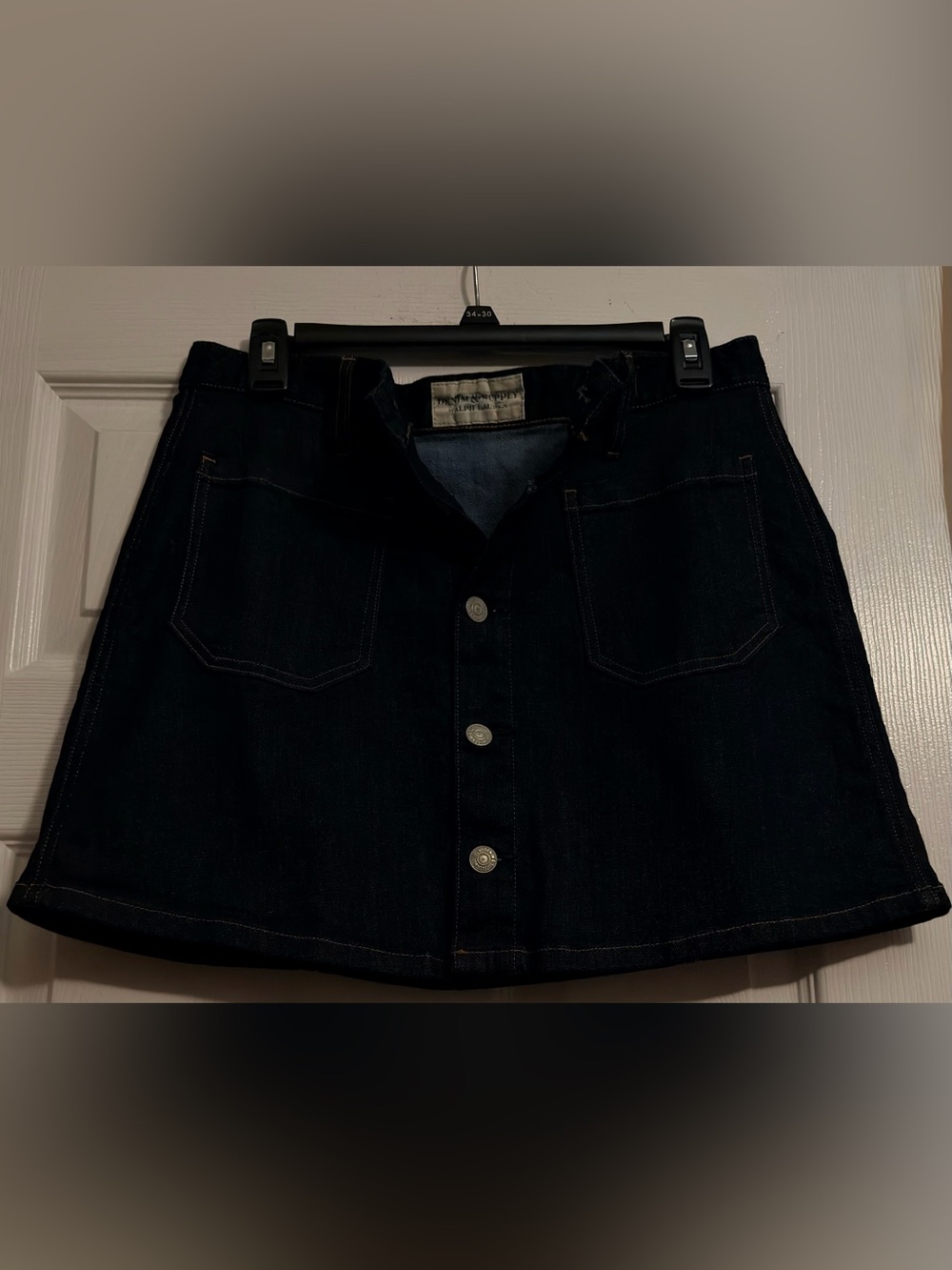 Ralph Lauren Denim & Supply Indigo Mini Skirt with Contrast TT Stitching